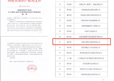 汇博医疗荣获“2020年河南省知识产权优势企业”称号